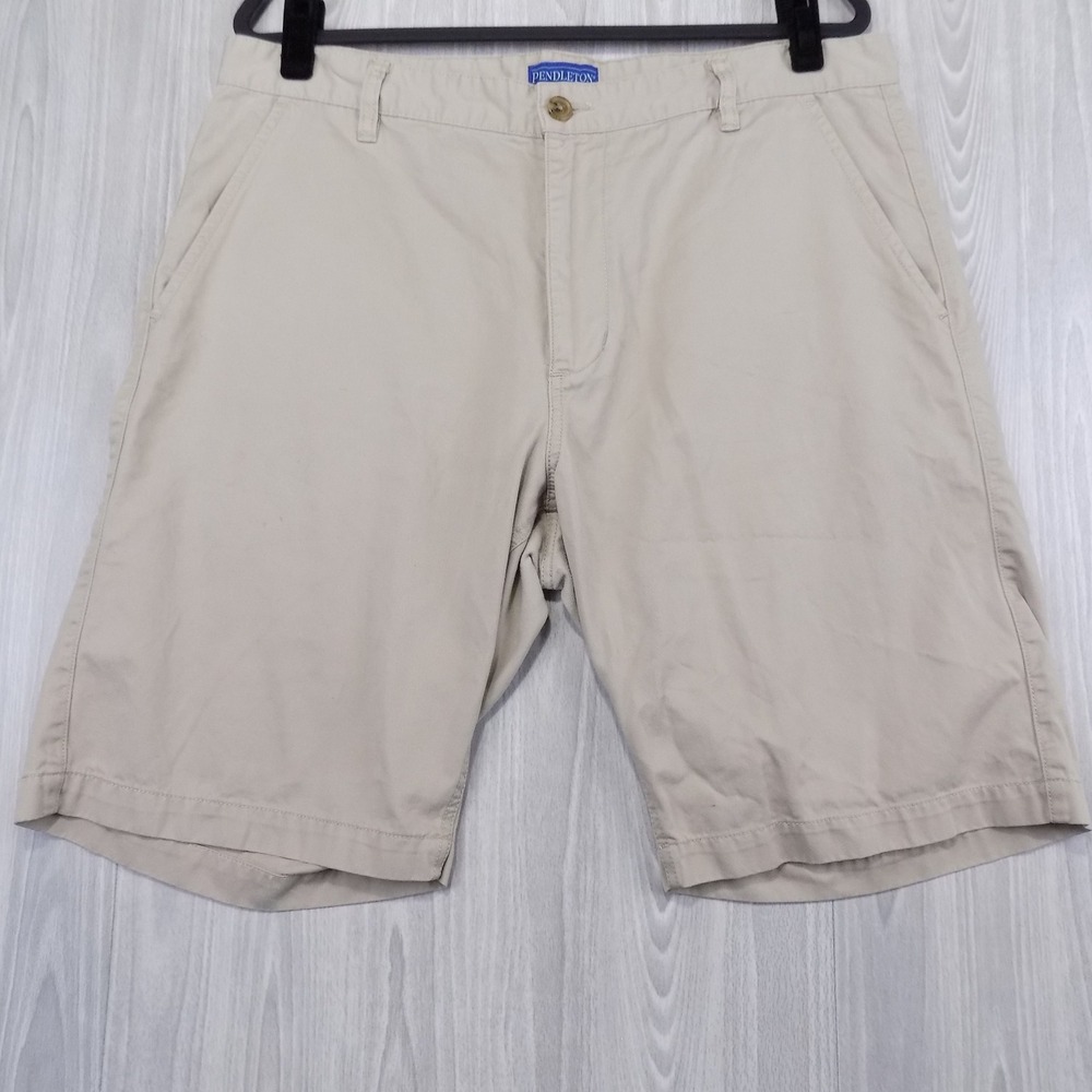 Pendleton Chino Shorts Mens 38 Tan Twill Cotton Khaki Casual EUC